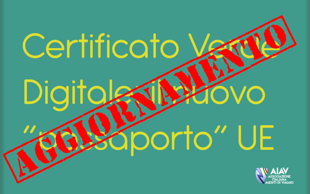 AIAV Certificato Verde Digitale aggiornamento